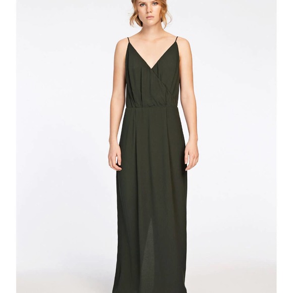 Samsoe & Samsoe Ginni Long Lace Back Dress in Darkest Spruce Size Small - Picture 2 of 10